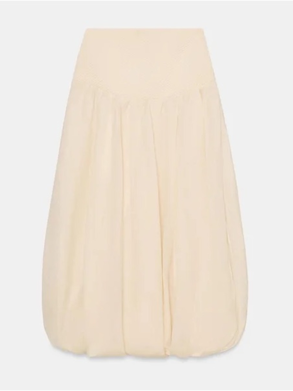 Zara Combined Knit Balloon Midi Skirt Ecru Size S NWT - Picture 7 of 14